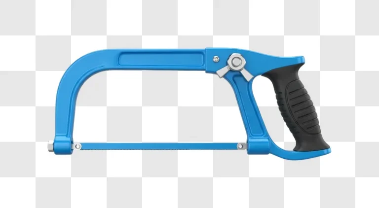 blue handheld metal cutting hacksaw tool
