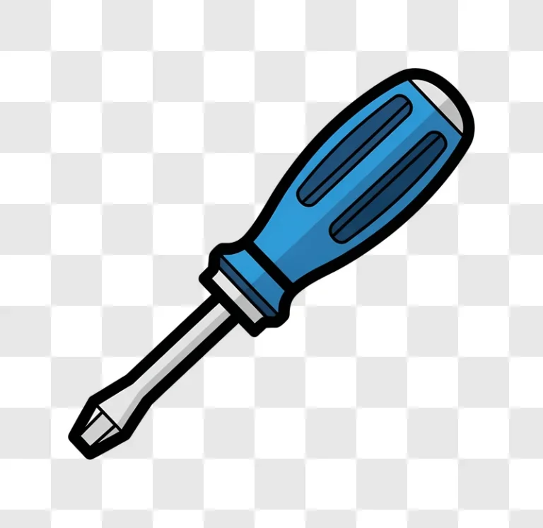 blue handle flat head screwdriver