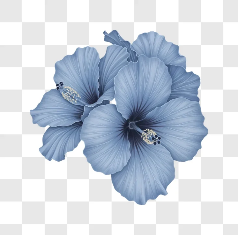 blue hibiscus flowers close up