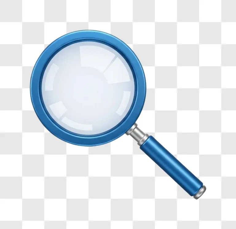 blue magnifying glass with handle