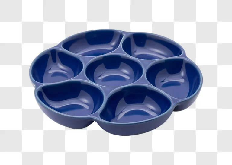 blue plastic serving tray with compartments