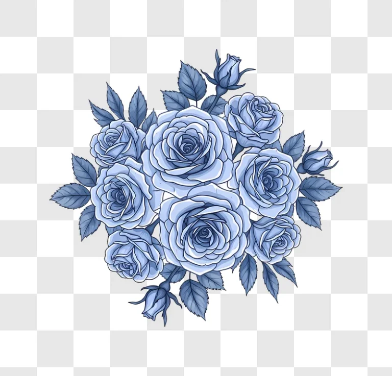 blue roses bouquet with dark background