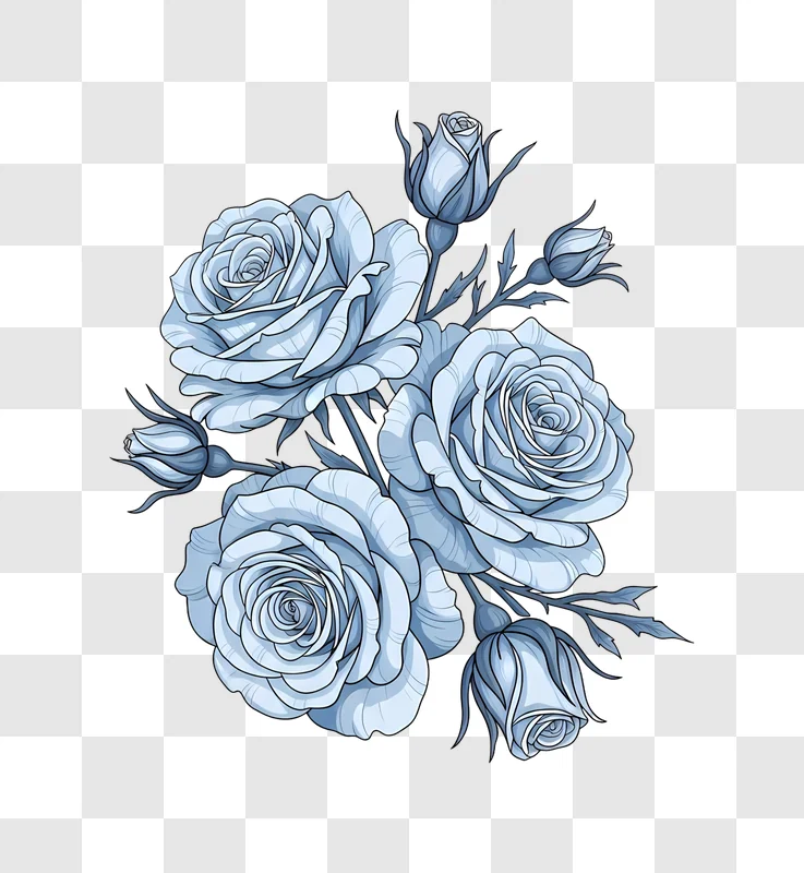 blue roses with abstract colorful background