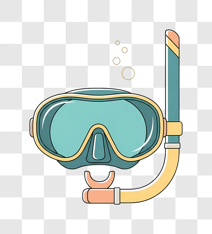blue snorkel mask and tube