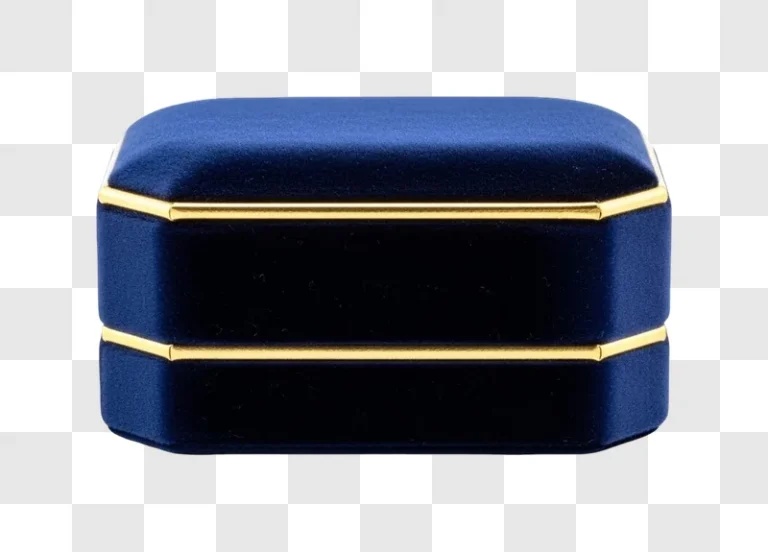 blue velvet jewelry box with gold