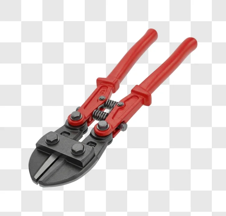 bolt cutter tool with red handles