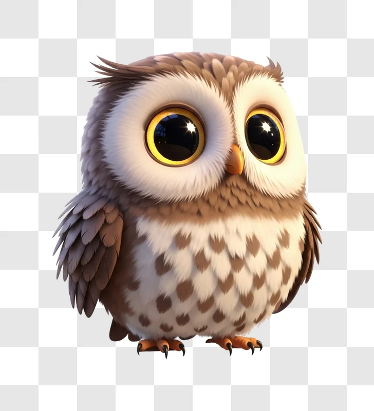 brown and white cartoon owl