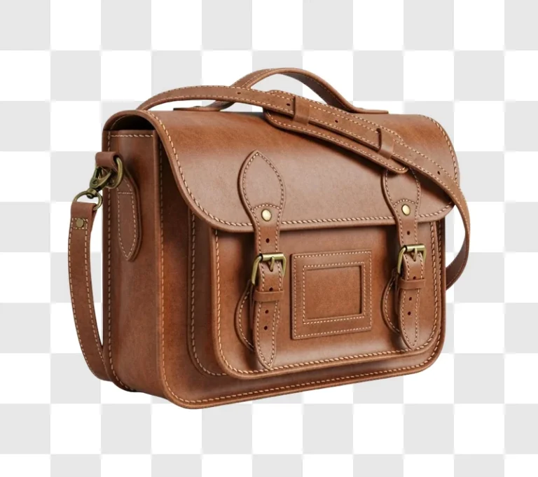 brown leather messenger bag with straps