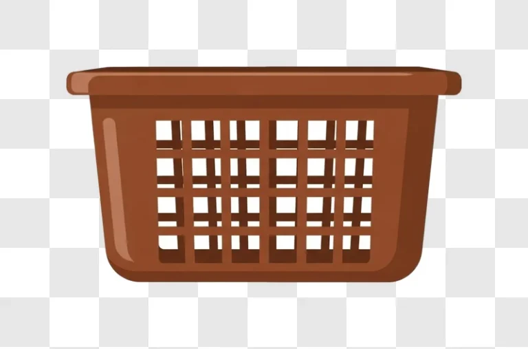 brown plastic laundry basket container