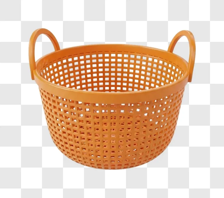 brown plastic woven handle basket