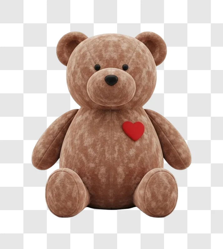 brown teddy bear with red heart