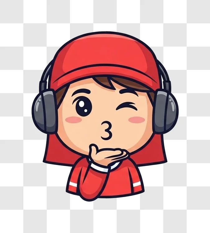 cartoon boy wearing headphones