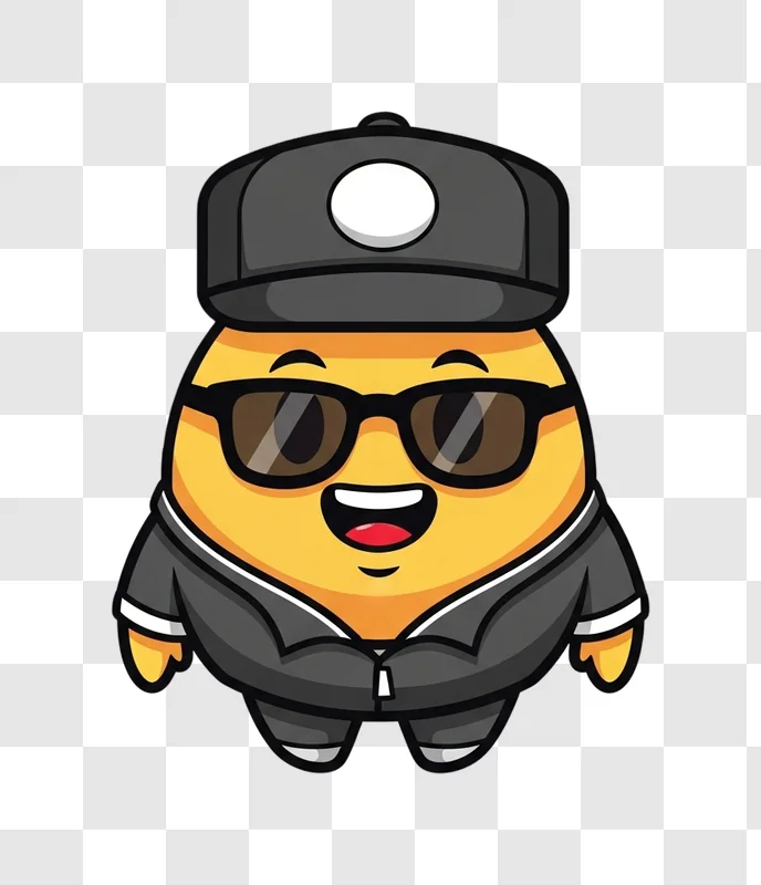 cartoon egg wearing sunglasses and jacket