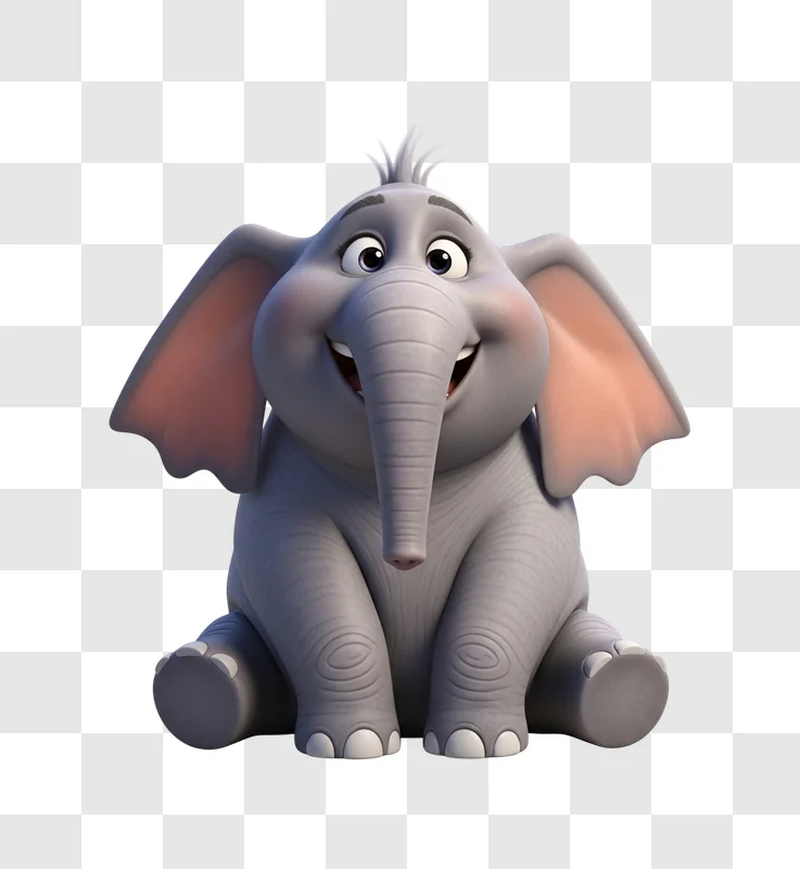 cartoon elephant with big ears smiling