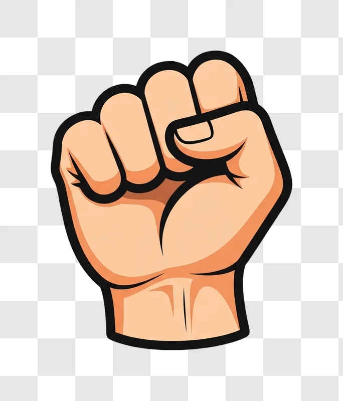 cartoon fist raised in air