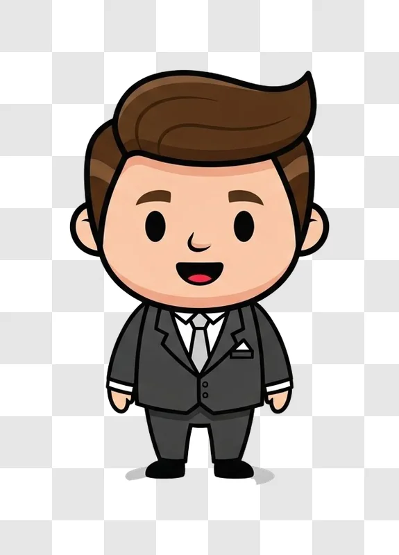 cartoon man in business suit smiling