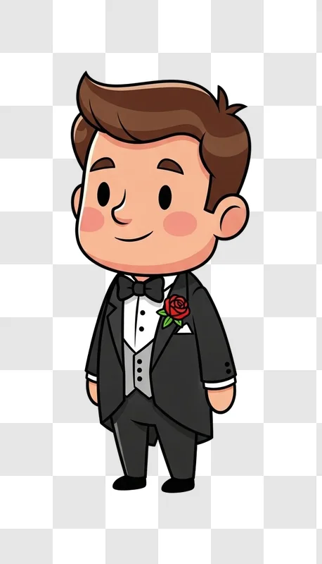 cartoon man in tuxedo