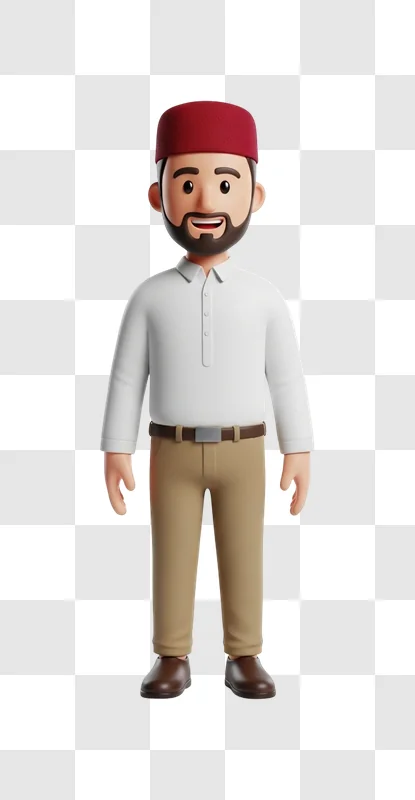 cartoon man wearing red fez hat