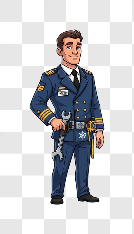 cartoon mechanic holding wrench