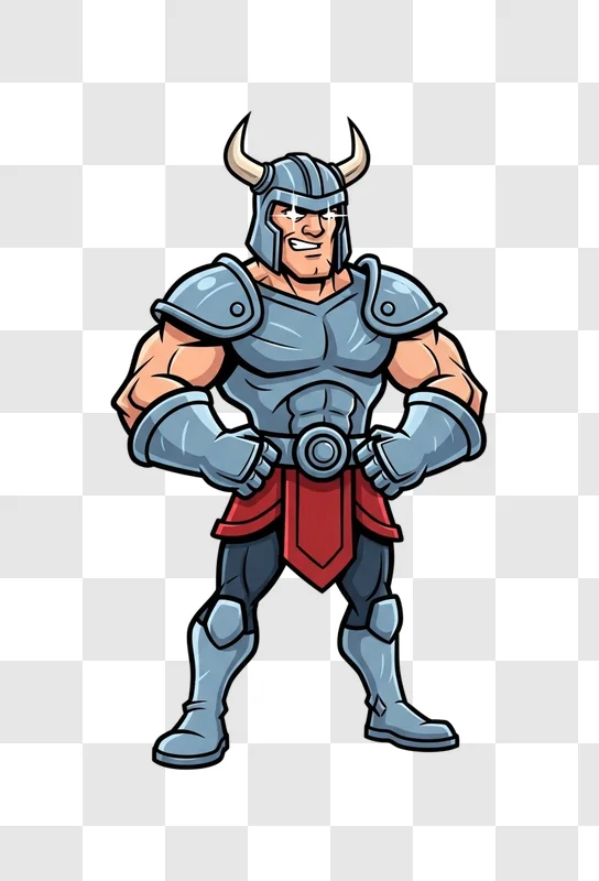 cartoon viking warrior wearing armor