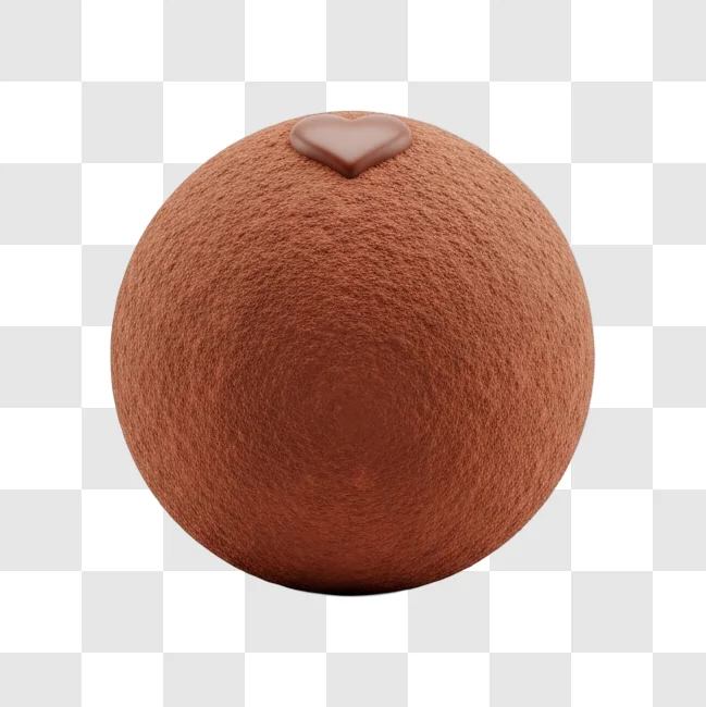 chocolate ball with chocolate heart topping