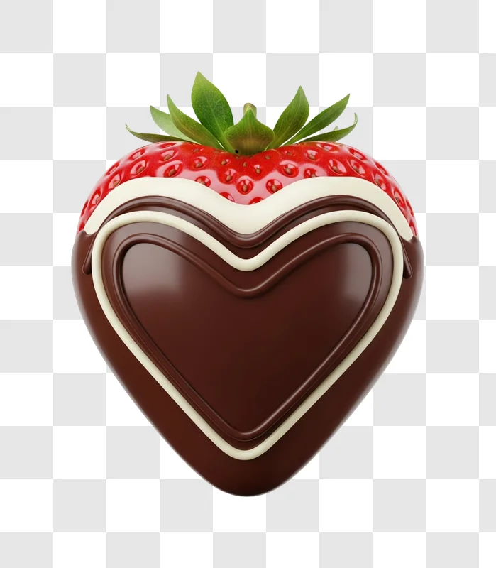 chocolate covered strawberry heart shape