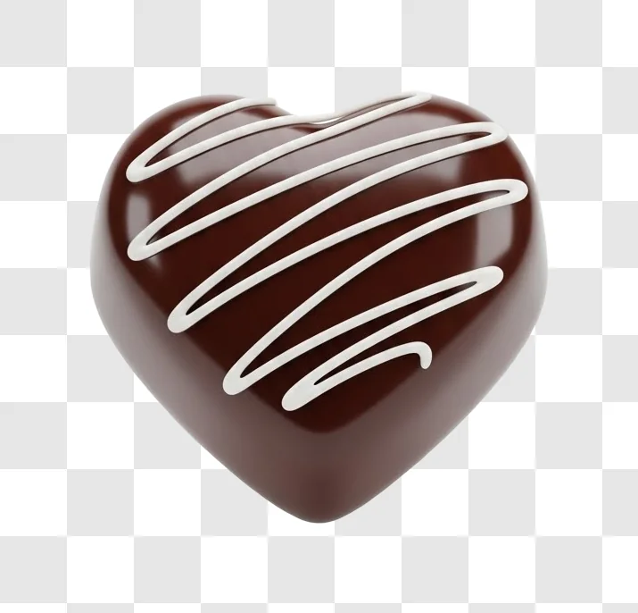 chocolate heart with white icing