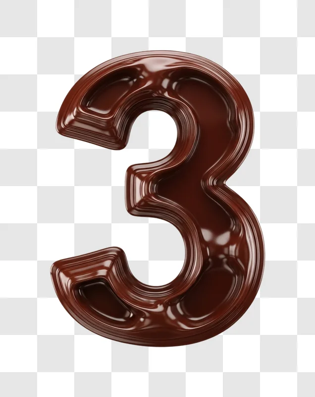 chocolate number three cake decoration