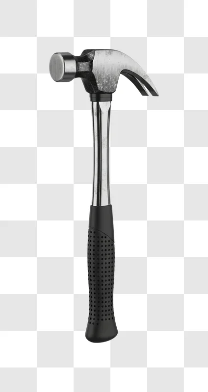 claw hammer with black handle