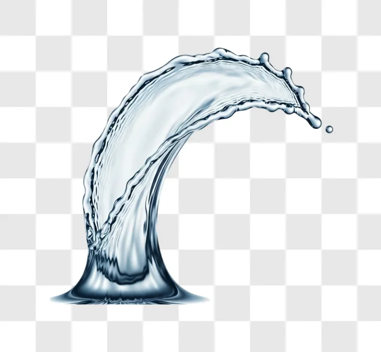 clear blue water splash arching gracefully