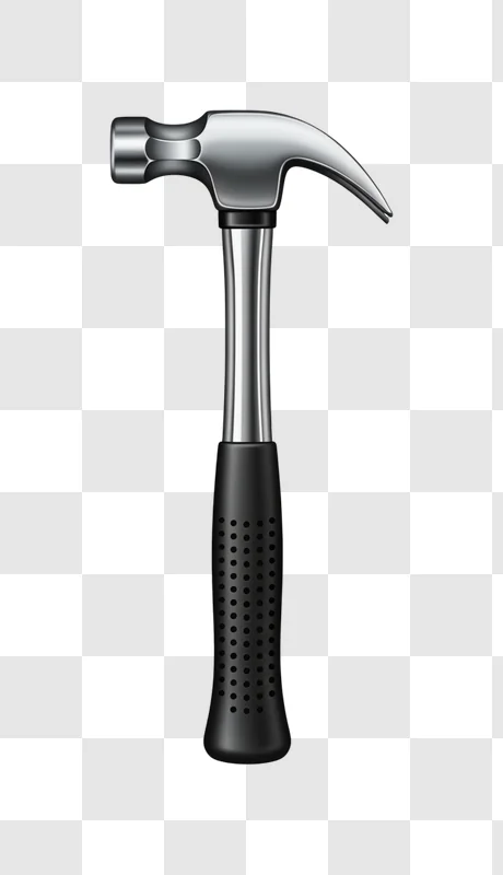 close up of metal hammer tool