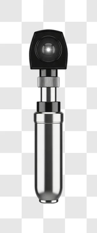 close up of metal microscope