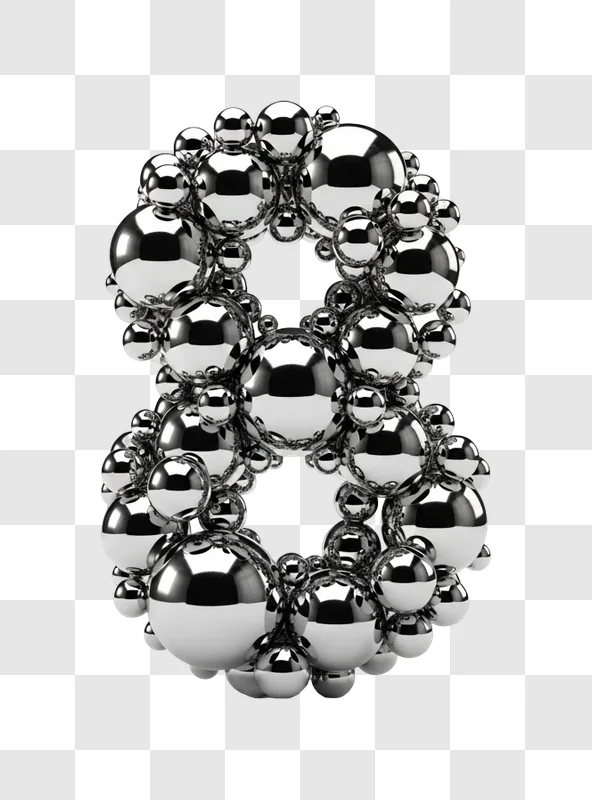 cluster of shiny metallic mercury balls