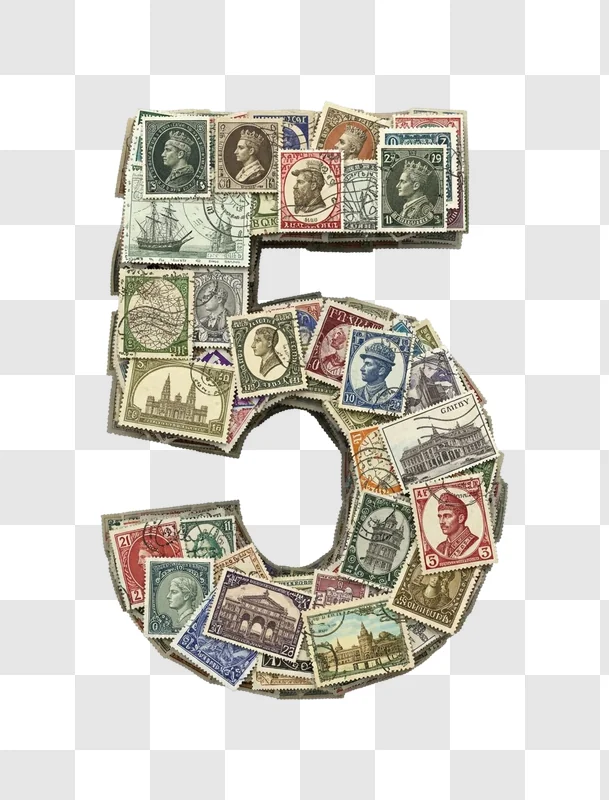 collection of old postage stamps