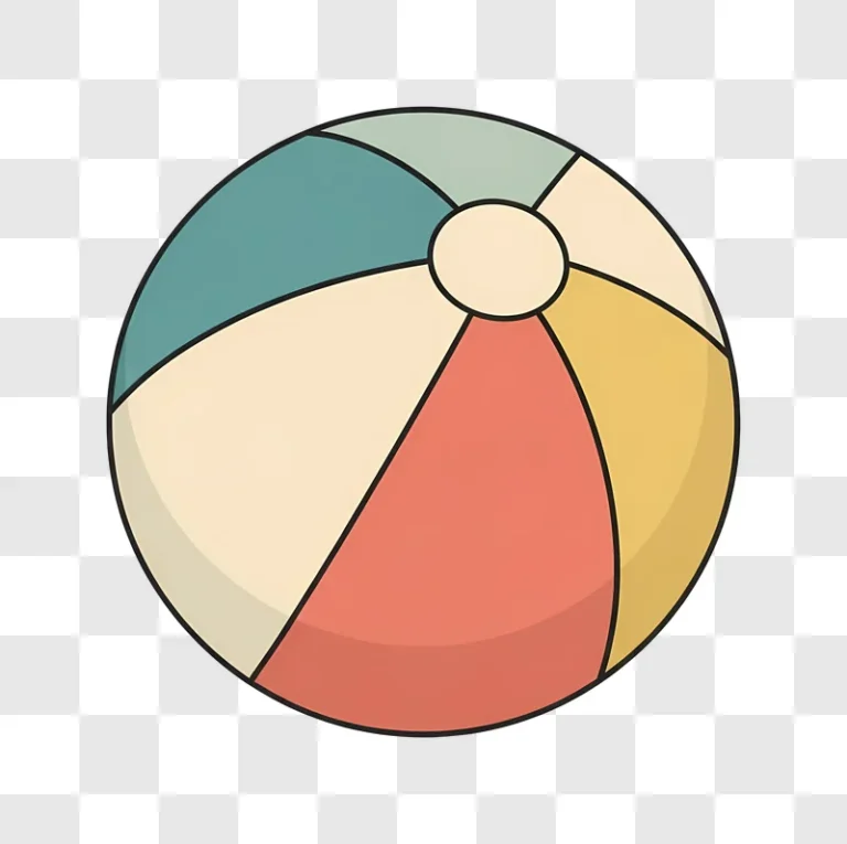 colorful beach ball with black outline