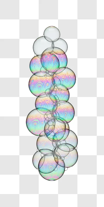 colorful bubbles floating in air