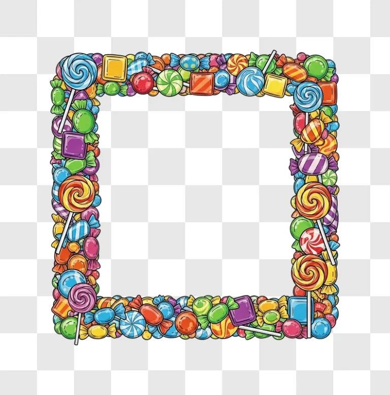 colorful candy border frame illustration