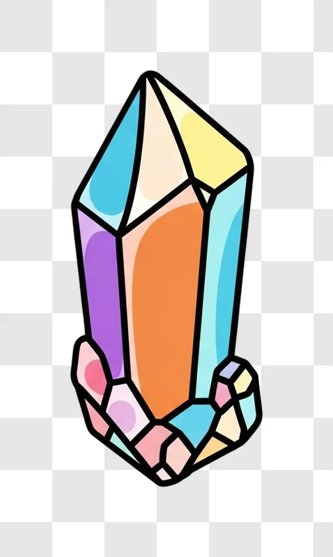 colorful crystal illustration hand holding