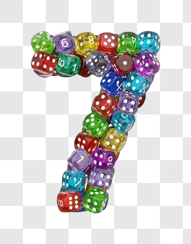 colorful dice stacked in a curve