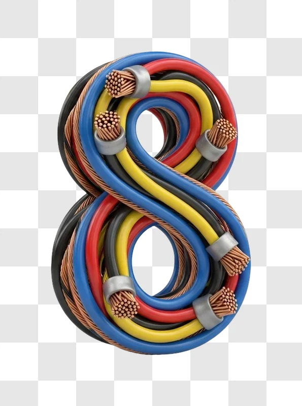 colorful electric cables coiled together