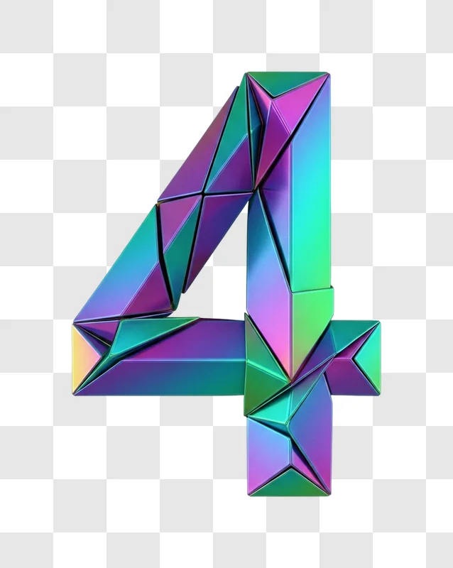colorful geometric symbol of the number four