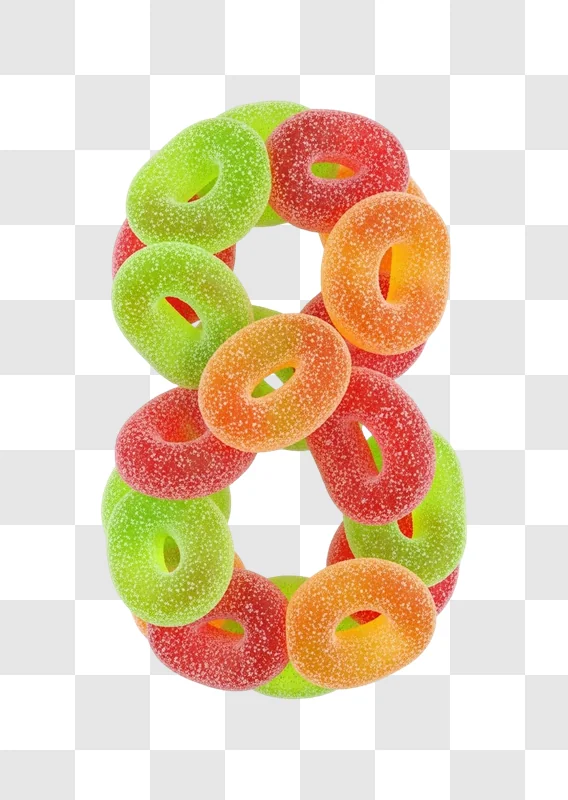 colorful gummy candies in various flavors