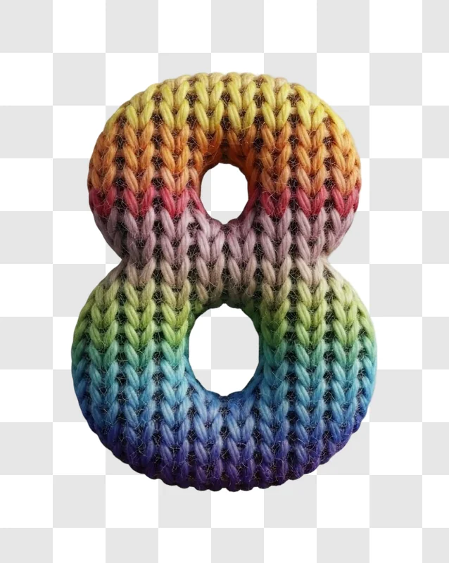 colorful knitted number eight object