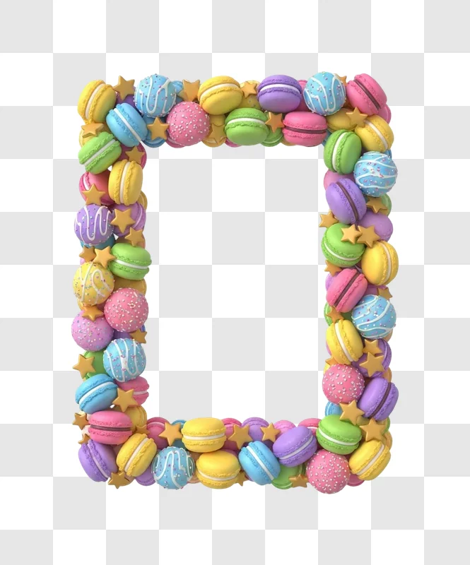 colorful macarons in a frame