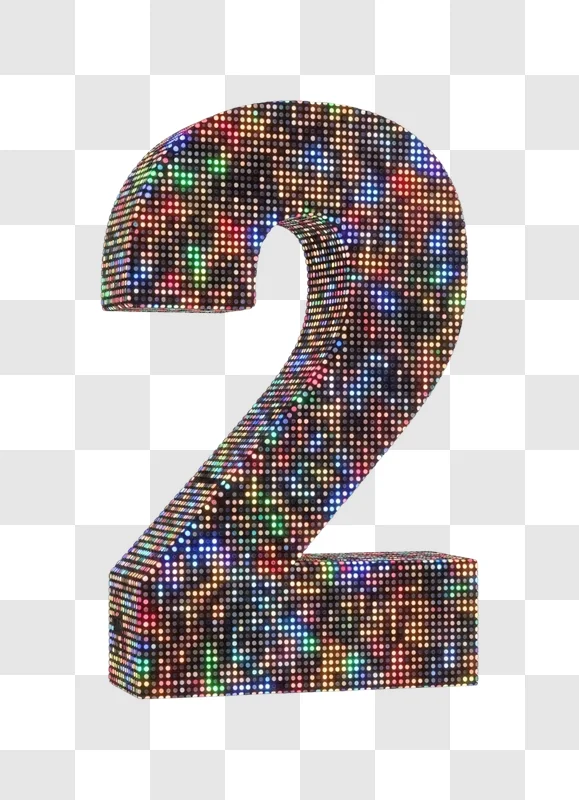 colorful number two mosaic