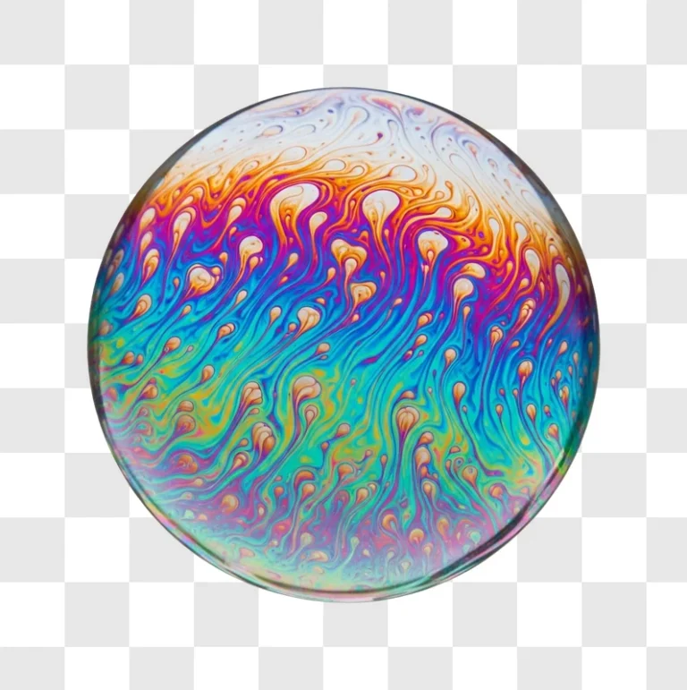 colorful soap bubble with rainbow pattern