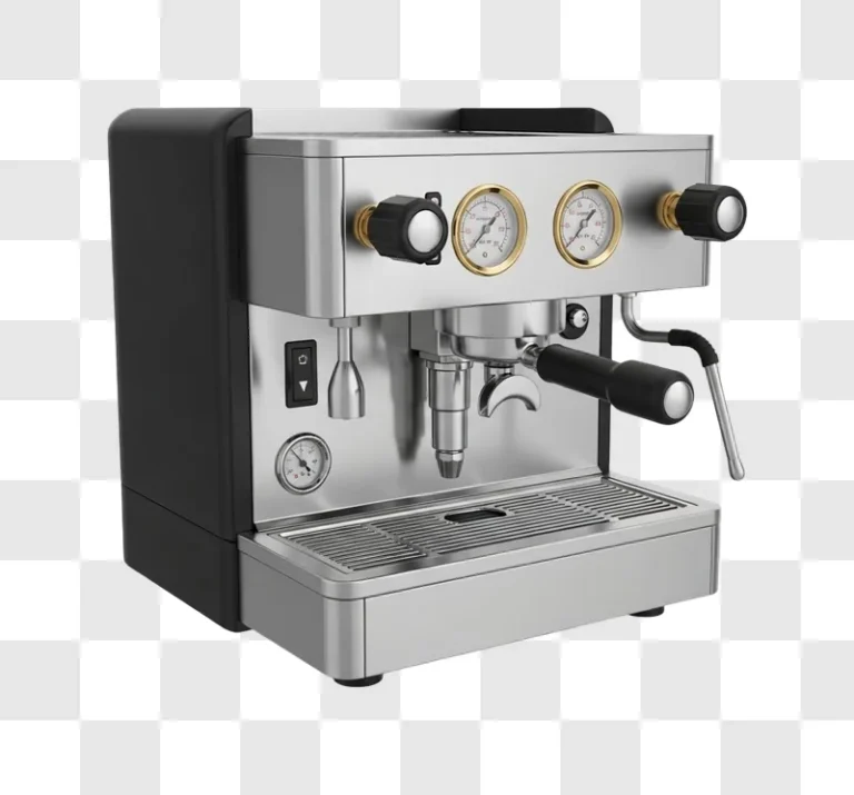 commercial espresso coffee machine closeup