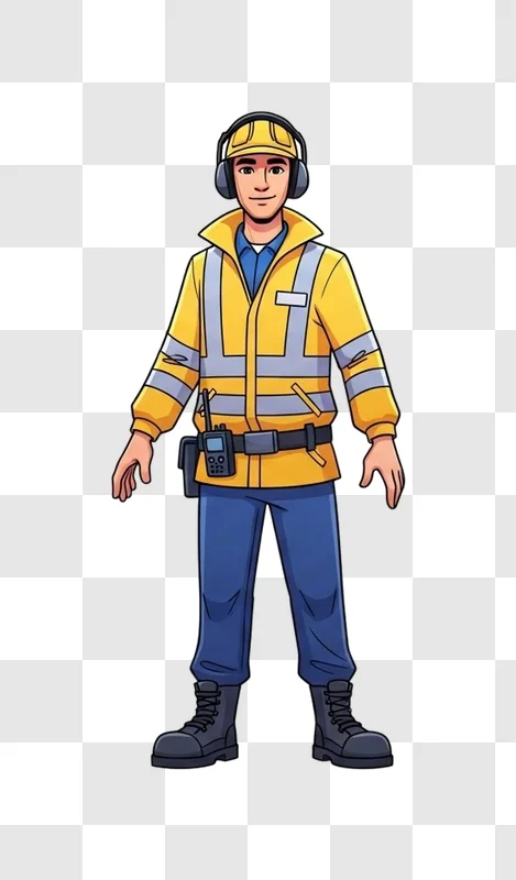 construction worker in high visibility clothing