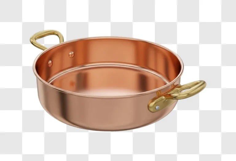 copper cooking pan with handles