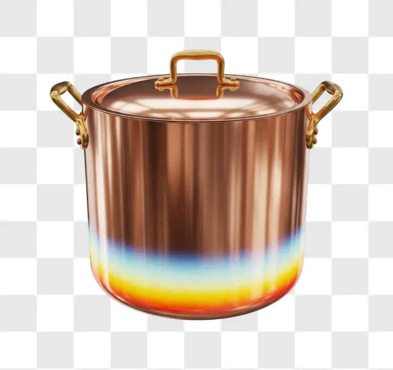 copper pot with colorful bottom